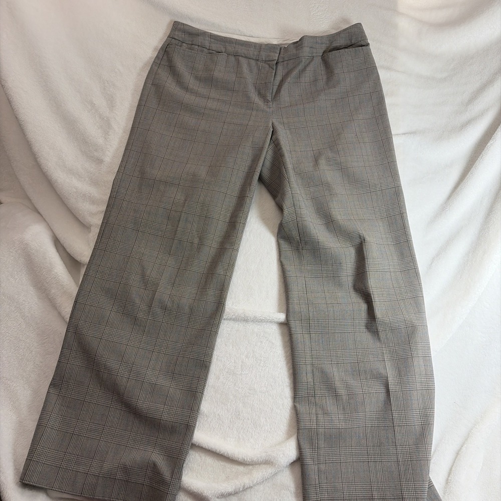Liz Claiborne Gray Plaid Straight Leg Pants